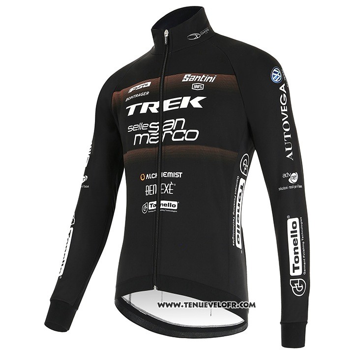 2018 Maillot Ciclismo Trek Selle San Marco Noir Manches Longues et Cuissard